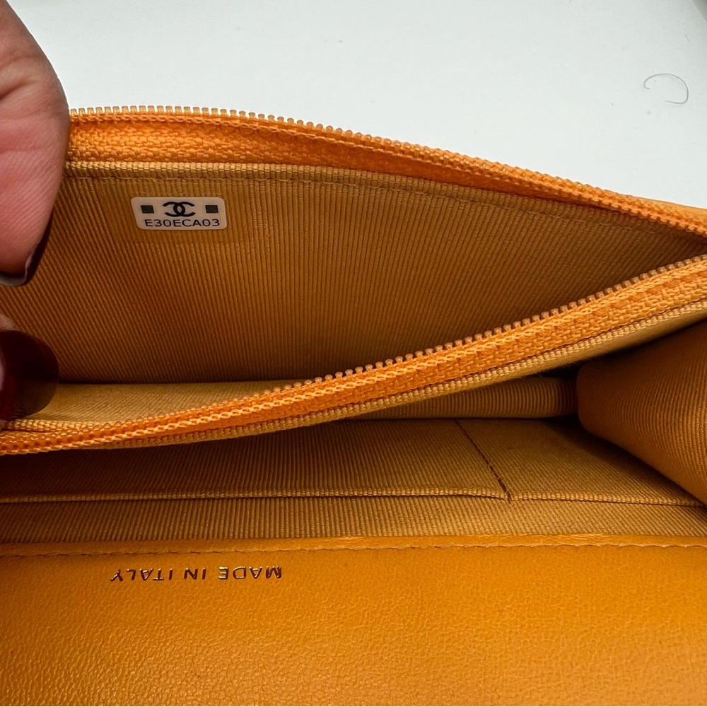 Chanel 19 Wallet On Chain Lambskin mustard yellow shoulder bag❤️ - Picture 11 of 13